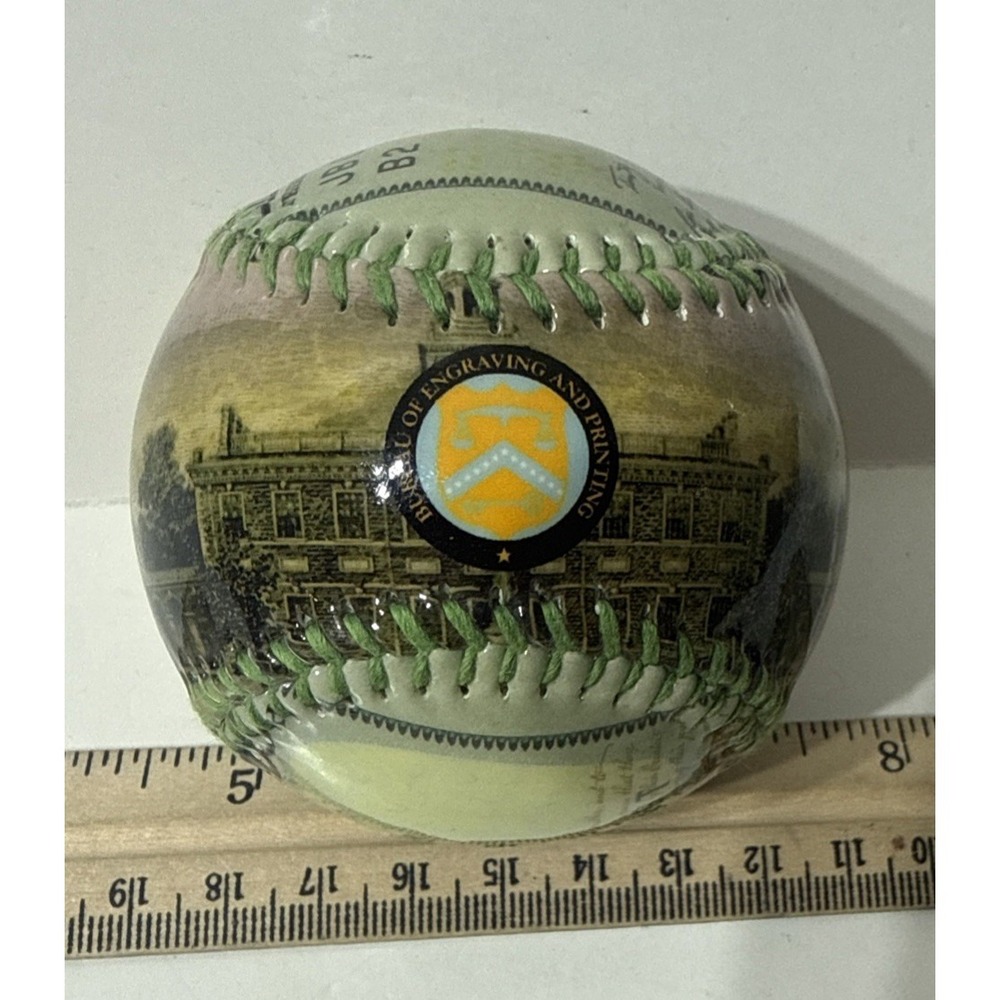 One Hundred Dollar Bill Bureau Of Engraving And Printing Souvenir Baseball Ball - Picture 7 of 7
